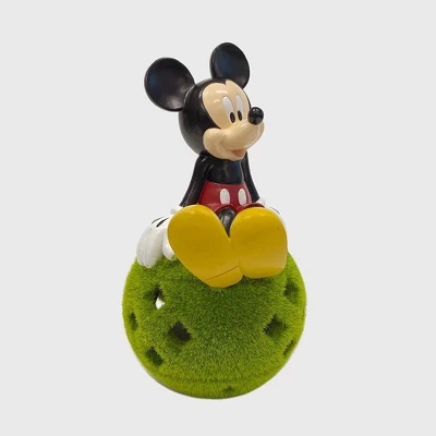 Disney 10" Stone Mickey Mouse Sitting On Flocked Ball Garden Statue - Image 2