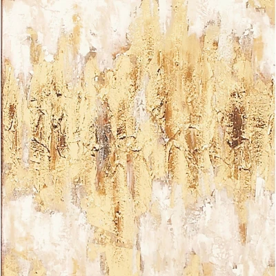 Glam Canvas Abstract Framed Wall Art With Gold Frame Beige - CosmoLiving By Cosmopolitan - Image 4