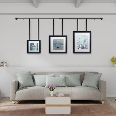 Hastings Home Black Curtain Rod With Cone Finials - Image 4