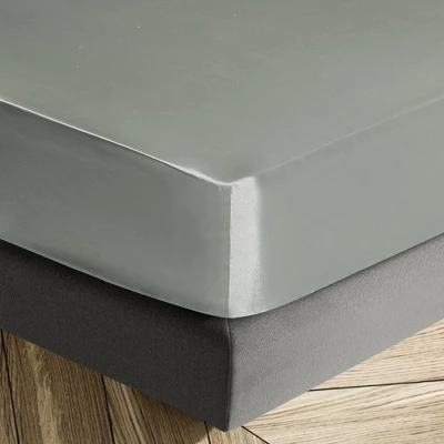 PiccoCasa Satin Sheet Set Polyester With 2 Envelope Pillowcases Elastic Deep Pocket Fitted Sheet 4 Pcs - Image 5