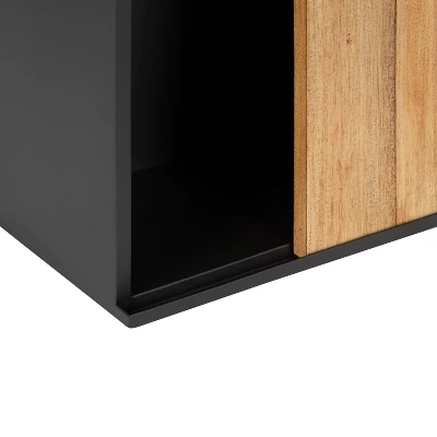 24" X 7.25" X 28" Samuels Decorative Wood And Metal Wall Cabinet Charcoal/Rustic Brown - Kate & Laurel All Things Decor - Image 4