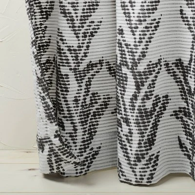 1pc 50"x84" Light Filtering Limu-Limu Leaf Jacquard Curtain Panel Gray - Opalhouse™ Designed With Jungalow™ - Image 2