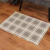 2'x3' ColorStar Prairie Grid Door Mat Gray - Bungalow Flooring