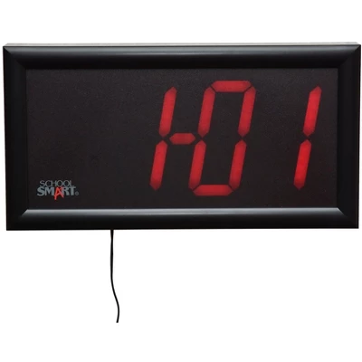 School Smart LED Wall Clock With Remote Control, 7 X 13 Inches, Red Digits - Image 3
