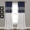 Home Boutique Night Sky Window Curtain Panel Single Navy/White 42X84