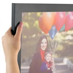 ArtToFrames 18 X 18 Inch Traditional Solid Wood Wall Wire Hanging Picture Frame With 060 Plexi Glass And Mounting Hardware, Black Stain