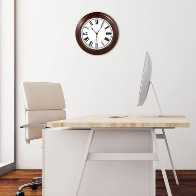 16" Boardroom Roman Decorative Clock Mahogany - The Chicago Lighthouse - Image 2