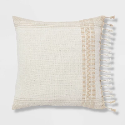Square Woven Pattern Tassel Decorative Throw Pillow - Threshold™ - Image 4