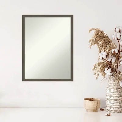 20" X 26" Non-Beveled Svelte Clay Gray Wood Wall Mirror - Amanti Art - Image 4