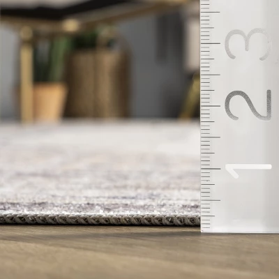 NuLOOM Glenda Machine Washable Faded Medallion Area Rug - Image 2