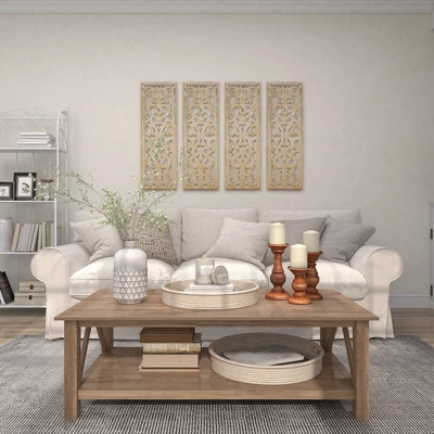 Set Of 3 Rustic Pillar Candle Holder - Olivia & May - Image 14