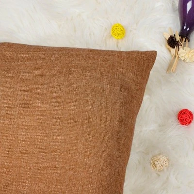 PiccoCasa Linen Blank Cotton Lined Cushion Decors Square Throw Pillowcases 2Pcs - Image 2