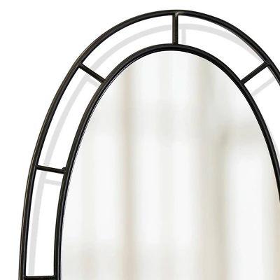 Distressed Oval Metal Mirror Black - StyleCraft - Image 2