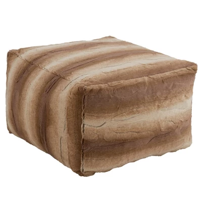 Saro Lifestyle Floor Pouf With Animal Print Faux Fur Design - Image 6