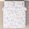 3pc Queen Bedding Set Sweet Jojo Designs Watercolor Floral Lavender/Gray - SWeet Jojo Designs