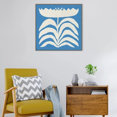 30" X 30" Delighted Floral II Blue By Moira Hershey Framed Canvas Wall Art Print - Amanti Art - Image 7