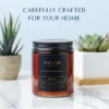 Craft & Kin Wood Wick, All-Natural Soy Aromatherapy Candle In Amber Glass Jar
