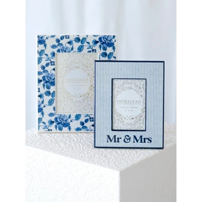 Shiraleah Blue Eden "Mr & Mrs" 4x6 Picture Frame - Image 3