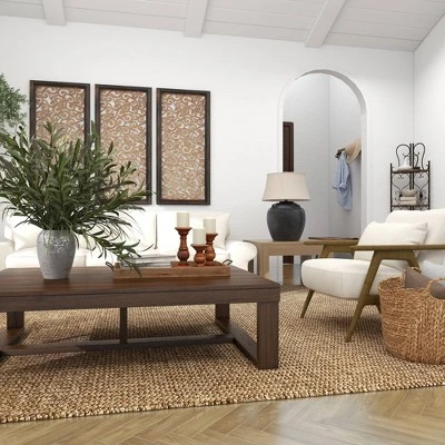 Set Of 3 Rustic Pillar Candle Holder - Olivia & May - Image 12