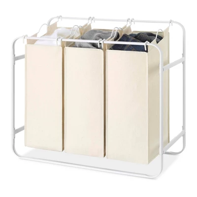Whitmor Retro Triple Laundry Sorter White - Image 5