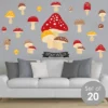 Big Dot Of Happiness Wild Mushrooms - Peel And Stick Red Toadstool Room Decor Vinyl Wall Art Stickers - Wall Decals - Set Of 20