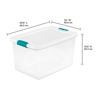 Sterilite 64 Quart Latching Clear Plastic Storage Organizer Tote Container Bin Box, 6 Pack & Medium Clip Boxes For Organization And Storage, 4 Pack - Image 4