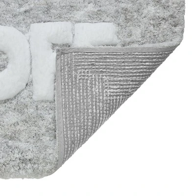 Kate Aurora Dorm Basics "Take It Off" Gray Typography Soft Tufted Oversized Bath Rug Runner - 2'x5'