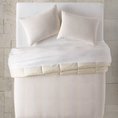Heavyweight Linen Blend Stripe Comforter & Sham Set - Casaluna™ - Image 2