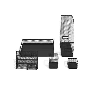 TRU RED 5 Piece Wire Mesh Organizer Set Matte Black TR57540-CC - Image 2
