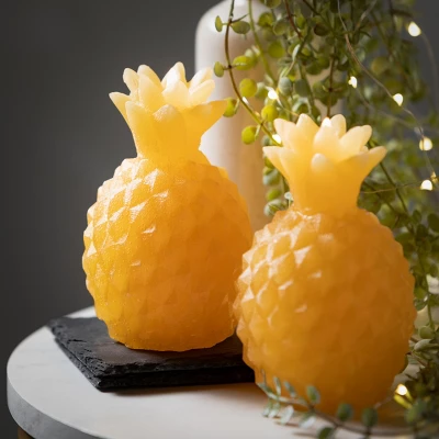 5"H Sullivans Yellow Pineapple Candle - Set Of 2, Yellow - Image 2
