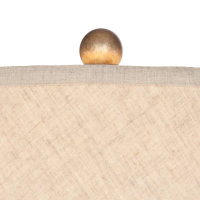 360 Lighting Buckhead Modern Accent Table Lamp 22" High Warm Bronze Brown Geometric Fabric Drum Shade For Bedroom Living Room Bedside Nightstand - Image 2