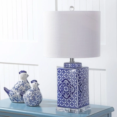 23" Choi Chinoiserie Table Lamp (Includes LED Light Bulb) Blue - JONATHAN Y - Image 2