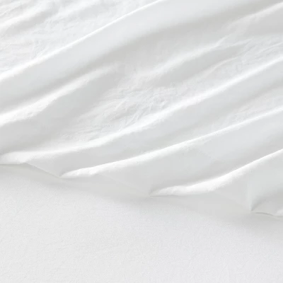 King Garment Washed Microfiber Solid Sheet Set White - Room Essentials™ - Image 2