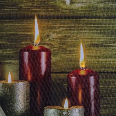 Northlight Large LED Lighted Candles, Ice Skates And Sleigh Christmas Canvas Wall Art 23.5" X 15.5"