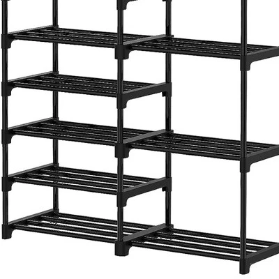 WOWLIVE 9-Tier Large Stackable Metal Shoe Rack Shelf Storage Tower Unit Cabinet Organizer For Closets, Fits 30 To 35 Pairs, Black - Image 3