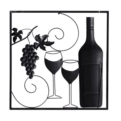 Set Of 2 Metal Wine Wall Decors With Grapes Detailing - Olivia & May - Image 4