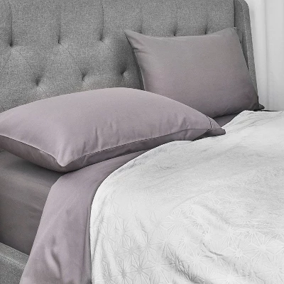 48"x72" Clean Comfort 20lbs Weighted Blanket With Removable Cover Gray - Sealy - Image 4