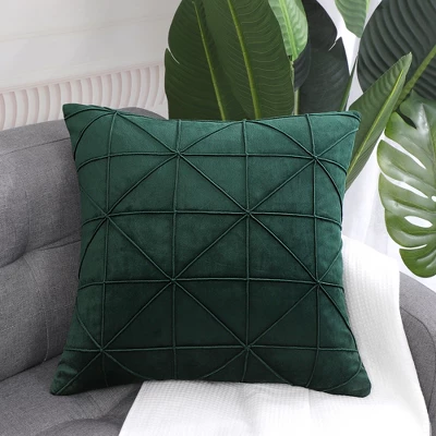 PiccoCasa Velvet Soft Square Decorative Plaid Throw Pillow Cases - Image 2