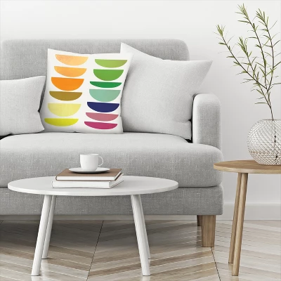 Americanflat Rainbow Half Moons Throw Pillow By Digital Keke - Image 2