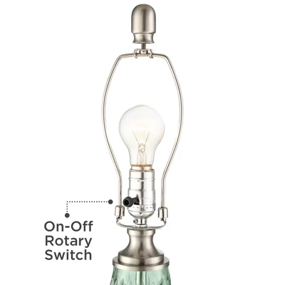 360 Lighting Julia 26 3/8" Tall Modern Coastal Table Lamps Set Of 2 Seafoam Green Glass Living Room Bedroom Bedside Nightstand House Off-White Shade - Image 4