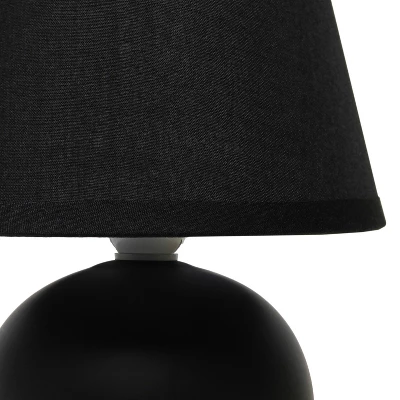 8.66" 2pk Petite Ceramic Orb Base Bedside Table Lamps With Matching Tapered Drum Shade Black - Creekwood Home - Image 7