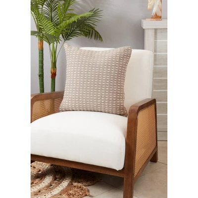 20"x20" Oversize Woven Wonder Dashed Poly Filled Square Throw Pillow Gray - Saro Lifestyle - Image 2