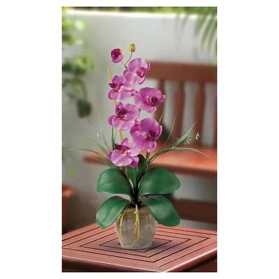 Nearly Natural Phalaenopsis Silk Orchid Flower Arrangement Mauve