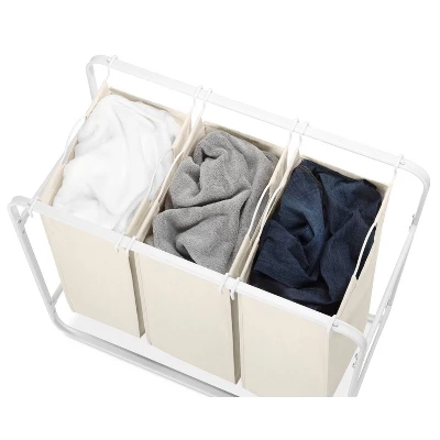 Whitmor Retro Triple Laundry Sorter White - Image 2