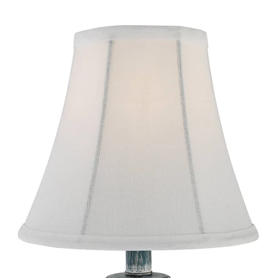 Regency Hill Cali Traditional Accent Table Lamps 19" High Set Of 2 Antique Blue White Bell Shade For Bedroom Living Room Bedside Nightstand Office - Image 2