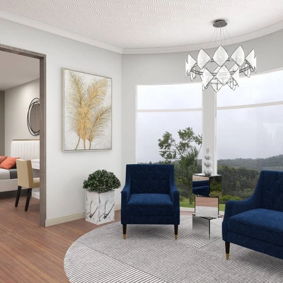 Canvas Leaf Framed Wall Art With Silver Frame Gold - CosmoLiving By Cosmopolitan - Image 13