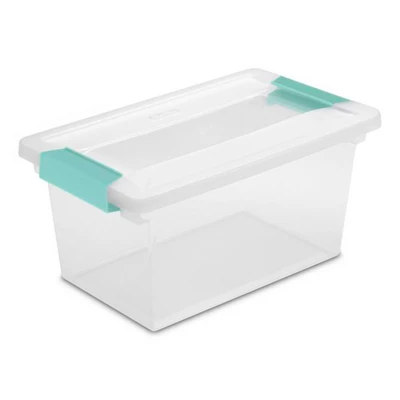Sterilite 64 Quart Latching Clear Plastic Storage Organizer Tote Container Bin Box, 6 Pack & Medium Clip Boxes For Organization And Storage, 4 Pack - Image 3