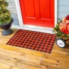Evergreen Red And Black Buffalo Check Layering Mat 11.5 X 9.5 Inches Indoor And Outdoor Decor