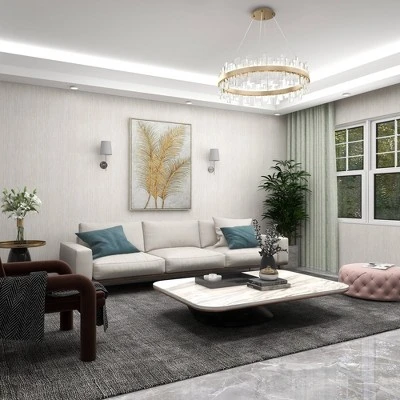 Canvas Leaf Framed Wall Art With Silver Frame Gold - CosmoLiving By Cosmopolitan - Image 15