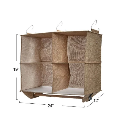 Household Essentials 4 Pocket Wide Organizer With Hangbar Latte - Image 5